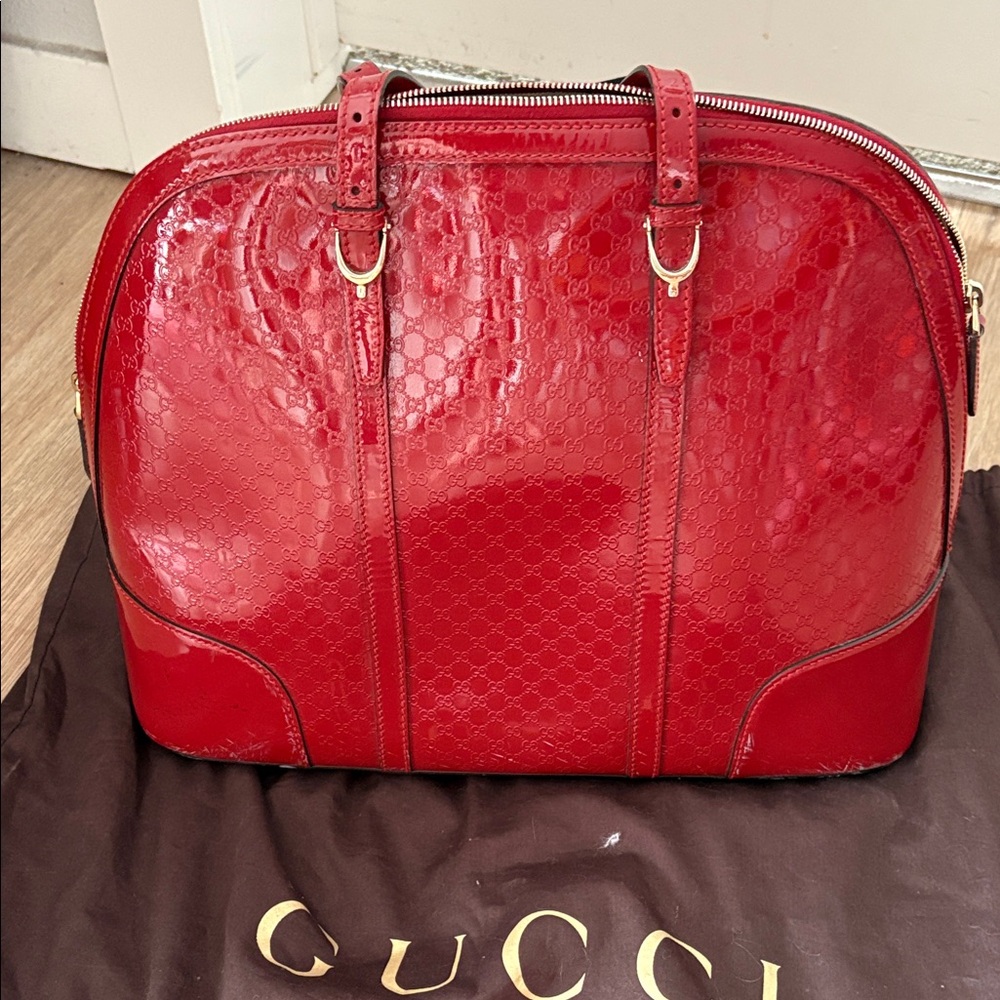 Gucci Glossy Red Shoulder Bag